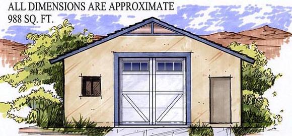 Garage Plan 54799 - 2 Car Garage Elevation