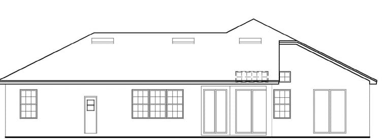 Florida Mediterranean Rear Elevation of Plan 54804