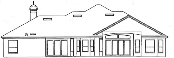 Florida Mediterranean Rear Elevation of Plan 54808