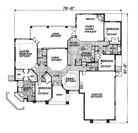 House Plan 54811 First Level Plan