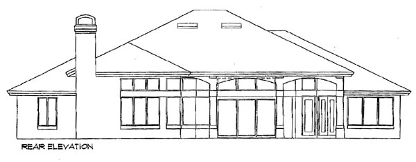 Florida Mediterranean Rear Elevation of Plan 54811