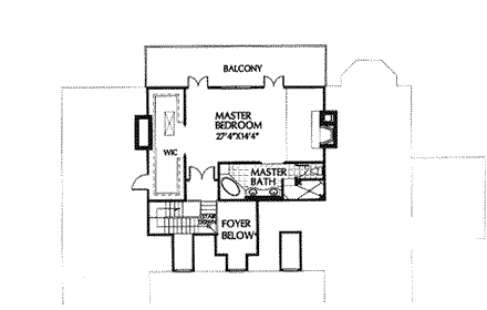 House Plan 54815 Second Level Plan