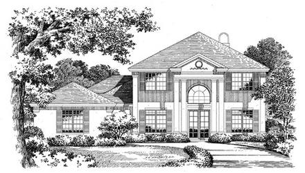 Colonial Mediterranean Elevation of Plan 54817