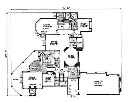 House Plan 54828 First Level Plan