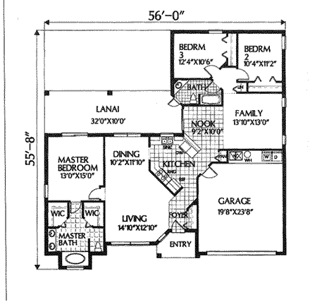 House Plan 54837 First Level Plan