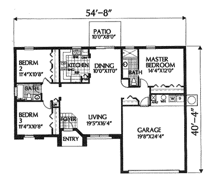 House Plan 54838 First Level Plan