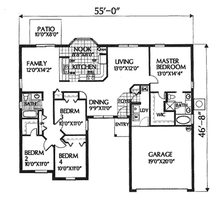 House Plan 54845 First Level Plan