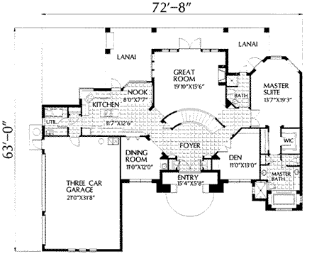 House Plan 54849 First Level Plan