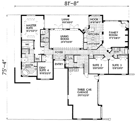 House Plan 54850 First Level Plan