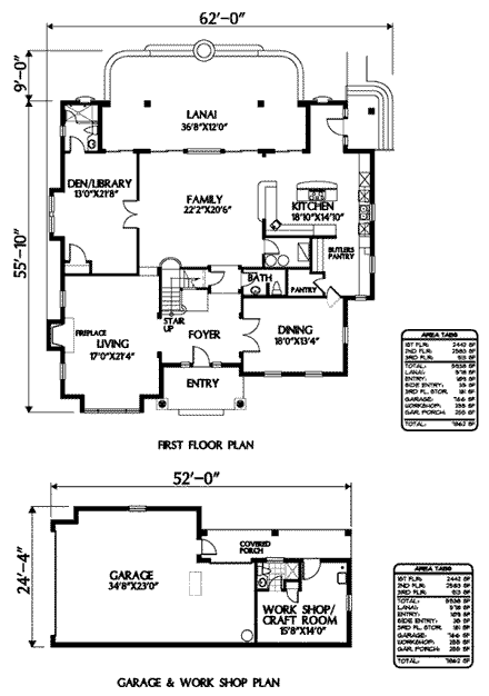 House Plan 54862 First Level Plan