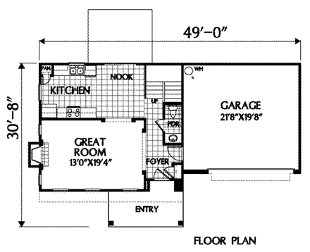 House Plan 54866 First Level Plan