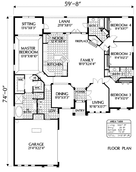 House Plan 54867 First Level Plan