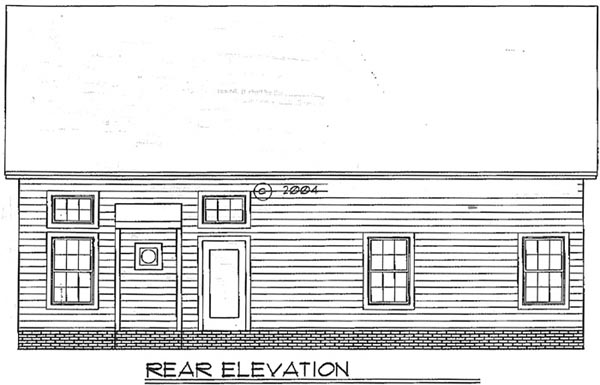 Traditional Rear Elevation of Plan 54868