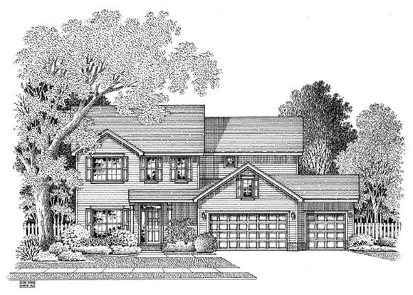 House Plan 54874 Elevation