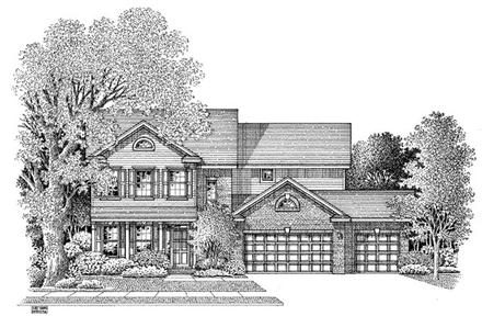 Colonial Elevation of Plan 54876