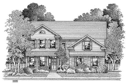 Colonial Elevation of Plan 54881