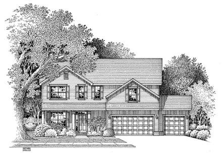 Traditional Elevation of Plan 54883