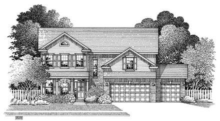 Colonial Elevation of Plan 54884