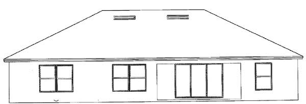 Florida Rear Elevation of Plan 54896