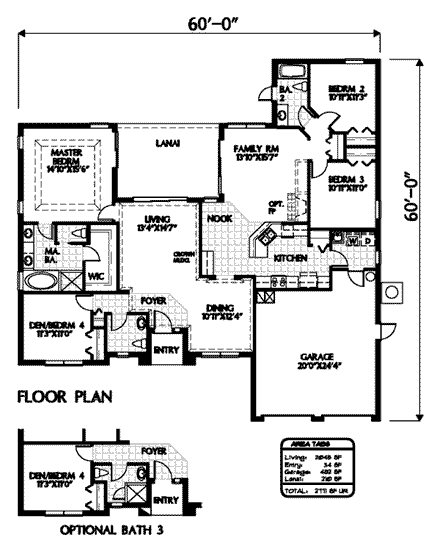 House Plan 54902 First Level Plan