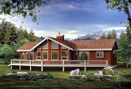 Cabin Contemporary Elevation of Plan 55000