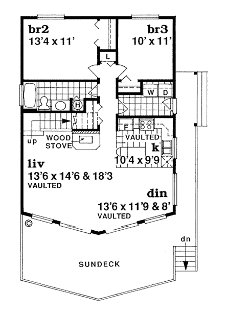 House Plan 55011 First Level Plan