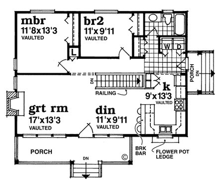 House Plan 55022 First Level Plan