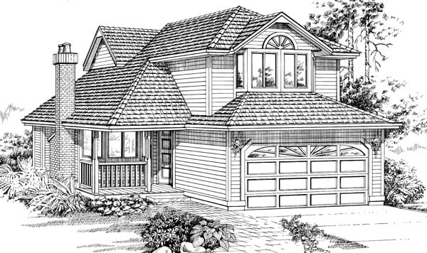 Plan 55036 | Narrow Lot Style with 3 Bed, 3 Bath, 2 Car Garage