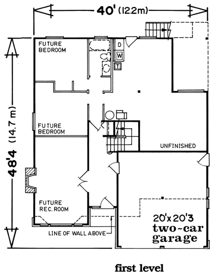 House Plan 55056 First Level Plan
