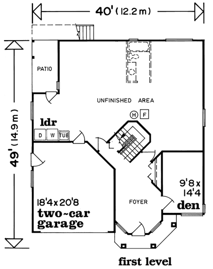 House Plan 55082 First Level Plan