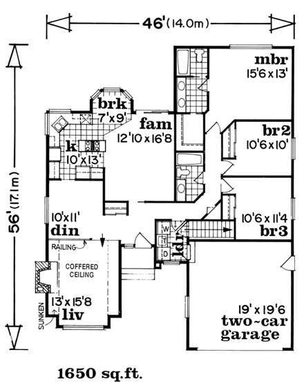 House Plan 55115 First Level Plan