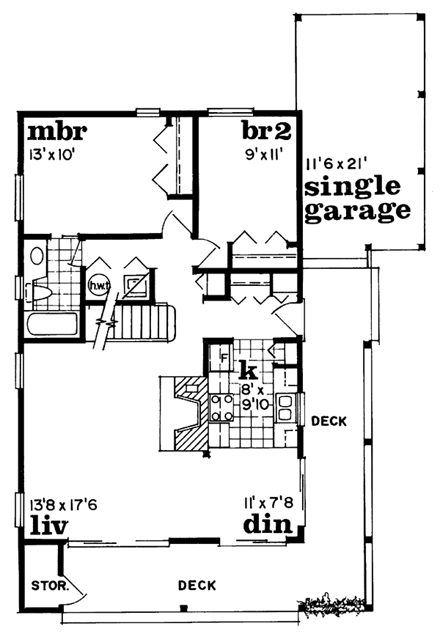 House Plan 55128 First Level Plan