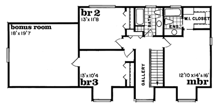 House Plan 55143 Second Level Plan