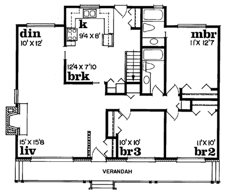 House Plan 55146 First Level Plan