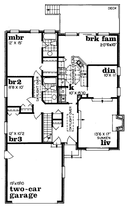 House Plan 55163 First Level Plan
