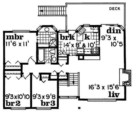 House Plan 55188 First Level Plan