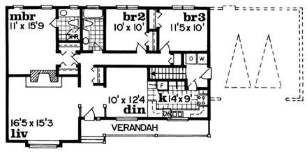 House Plan 55196 First Level Plan