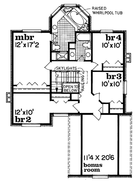 House Plan 55209 Second Level Plan