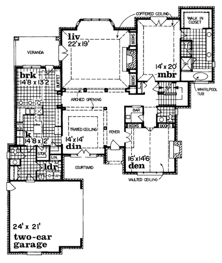 House Plan 55249 First Level Plan