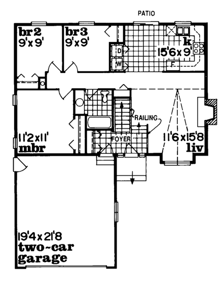 House Plan 55251 First Level Plan