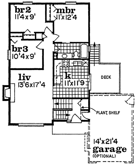 House Plan 55252 Second Level Plan