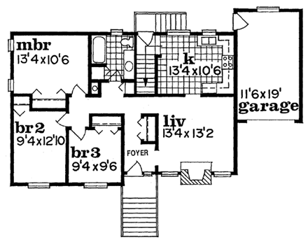 House Plan 55253 First Level Plan