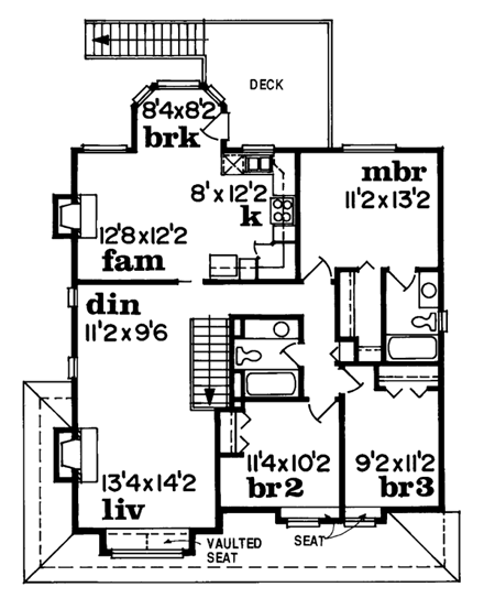 House Plan 55262 Second Level Plan