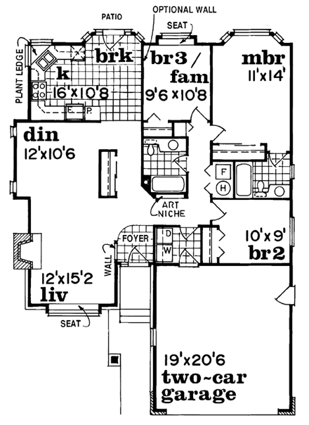 House Plan 55266 First Level Plan