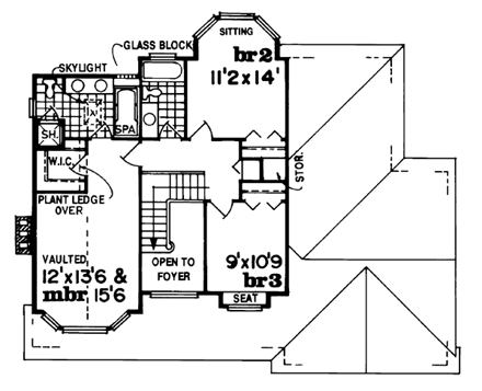 House Plan 55288 Second Level Plan