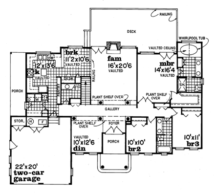 House Plan 55292 First Level Plan