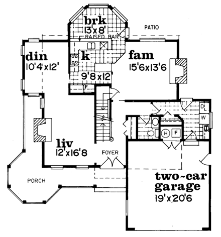 House Plan 55304 First Level Plan