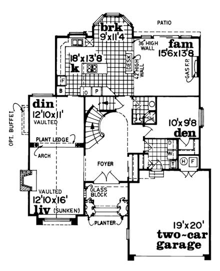 House Plan 55308 First Level Plan