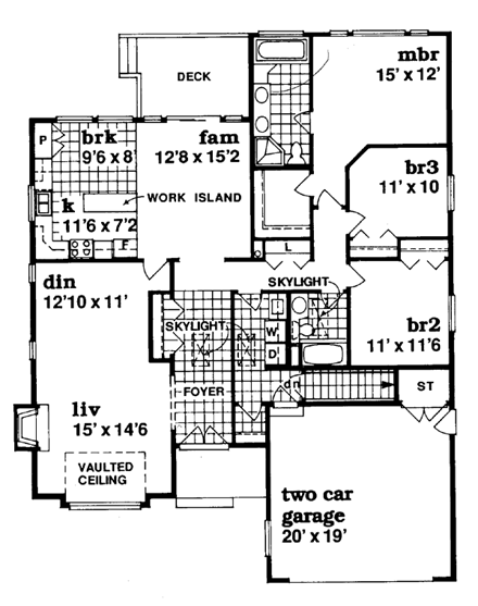 House Plan 55336 First Level Plan