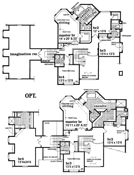 House Plan 55339 Second Level Plan